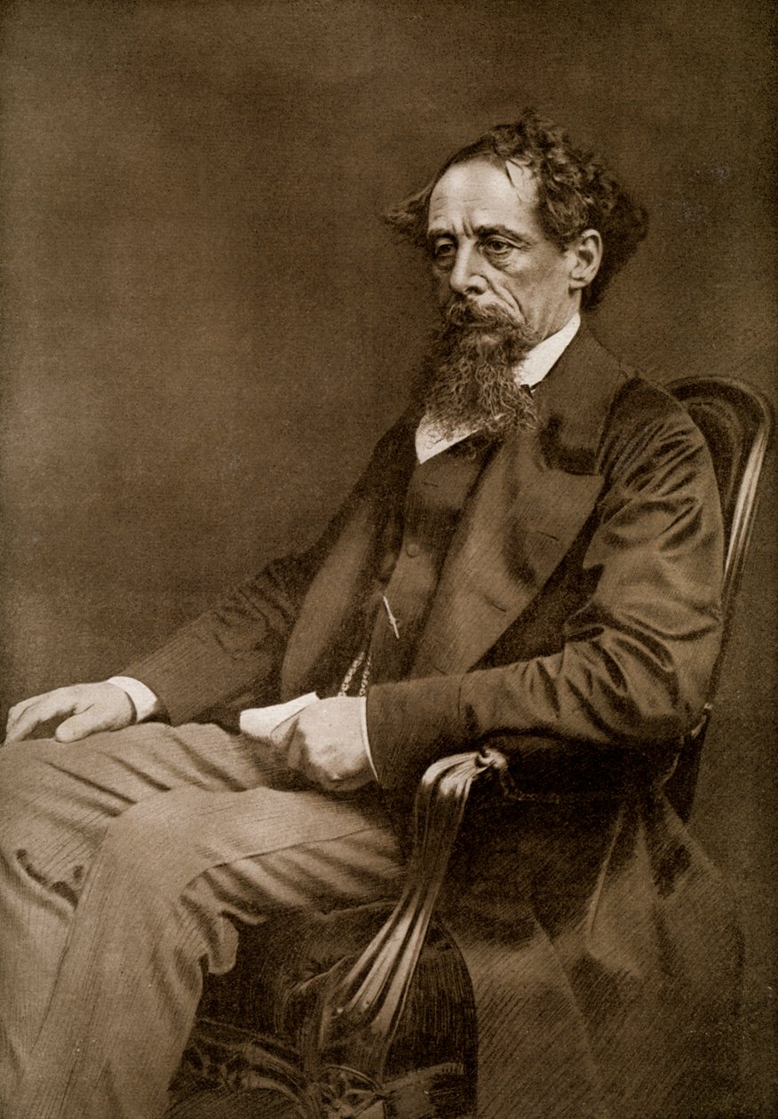 Charles Dickens, englischer Autor des 19. Jahrhunderts, 1910 von Unbekannt