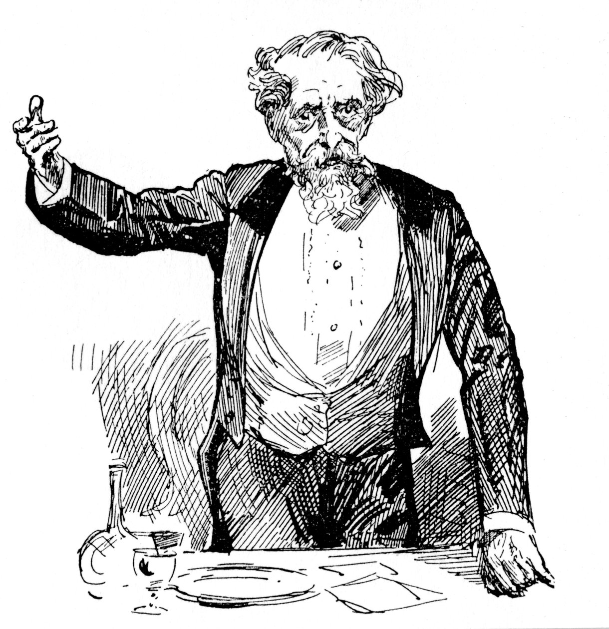 Charles Dickens hält eine Nachmittagsrede, ca. 1860er von Unbekannt