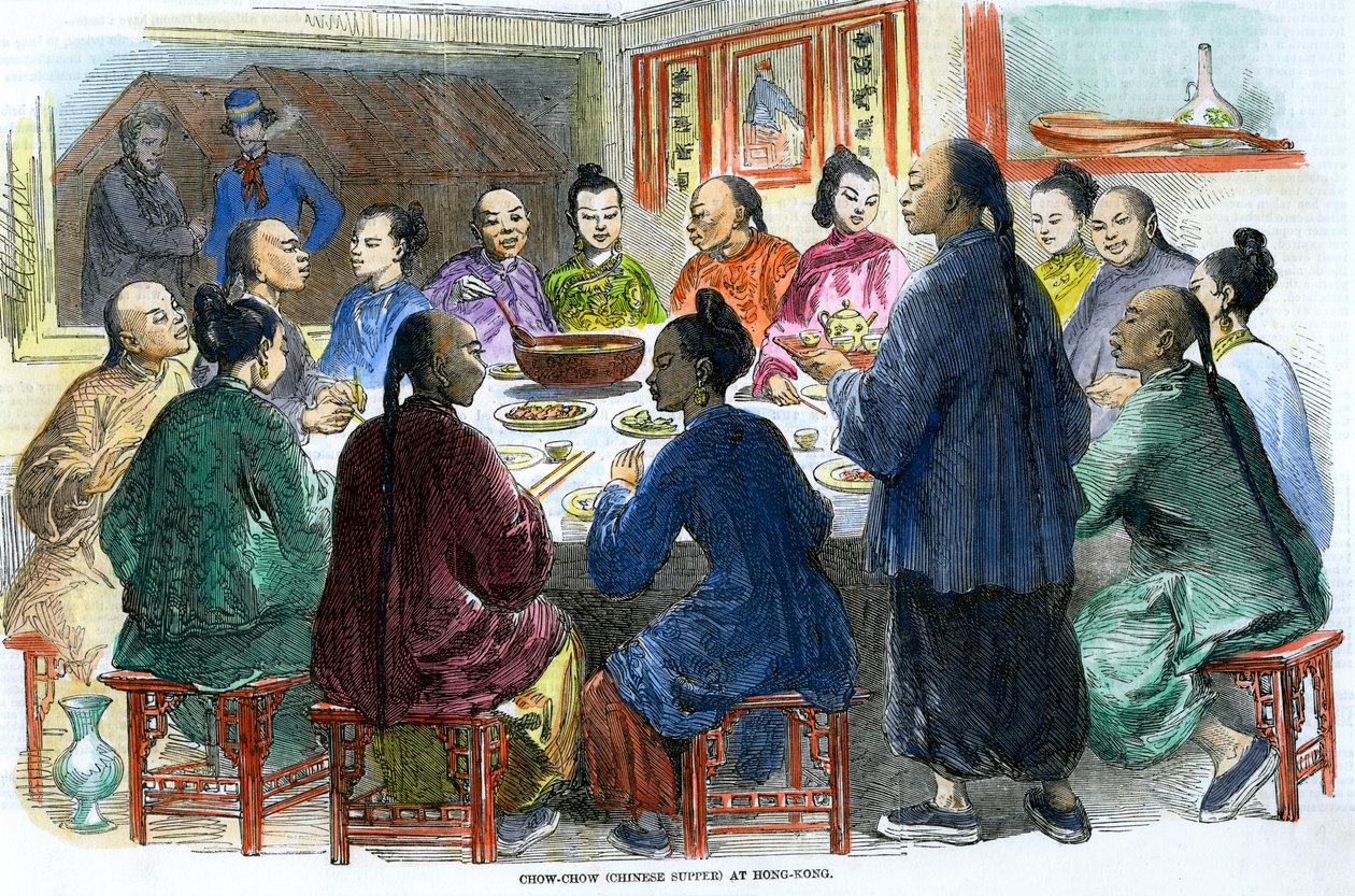 Chow-Chow chinesisches Abendessen in Hongkong, um 1875 von Unbekannt