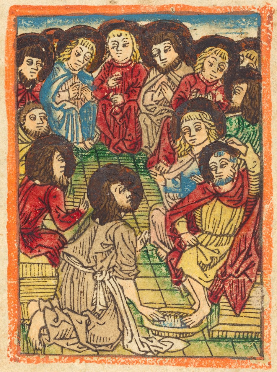 Christus wäscht den Aposteln die Füße von Unbekannt