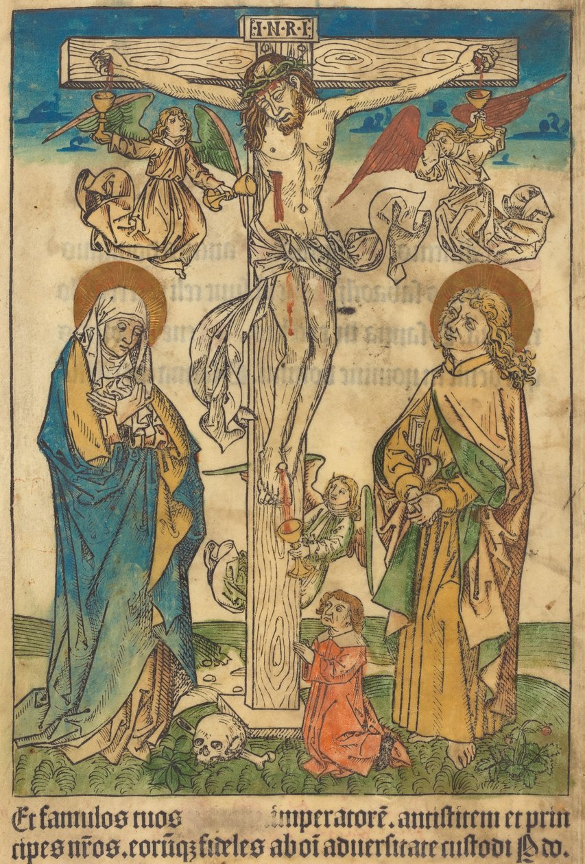 Christus am Kreuz mit Engeln von Unbekannt