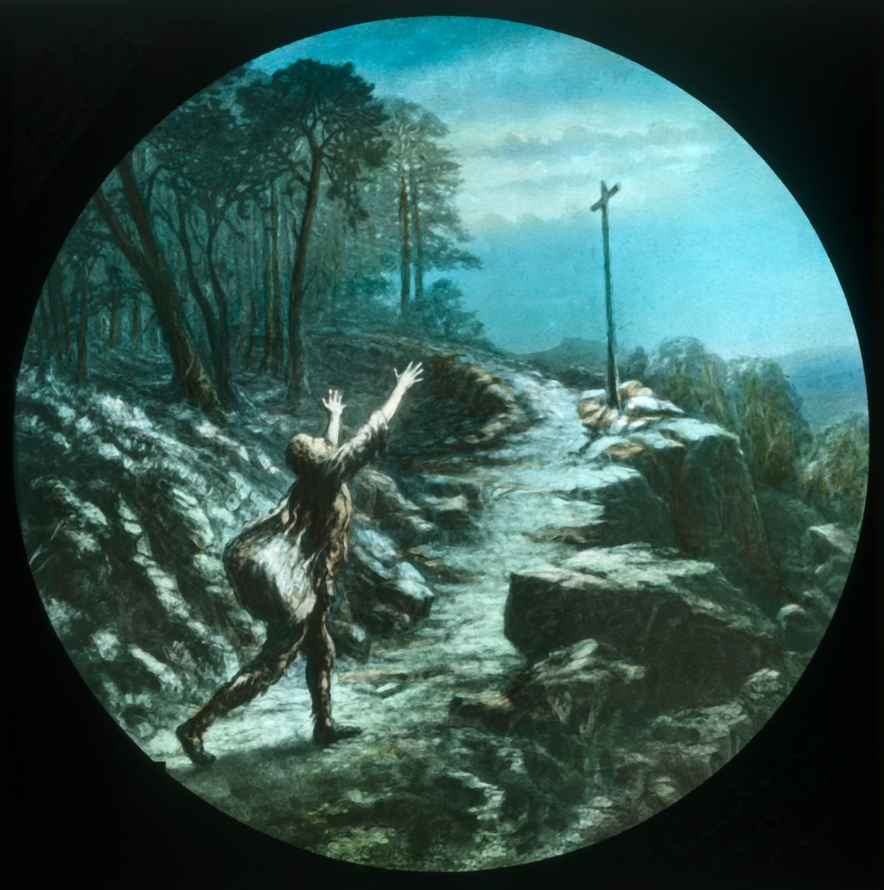 Christian sieht das Kreuz, um 1910 von Unbekannt