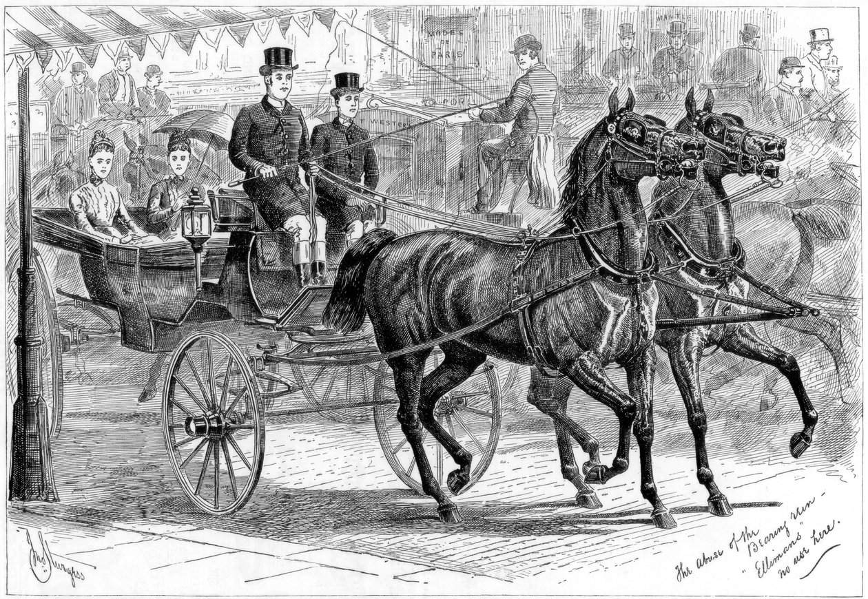 Kutsche und Pferde, 1889 von Unbekannt