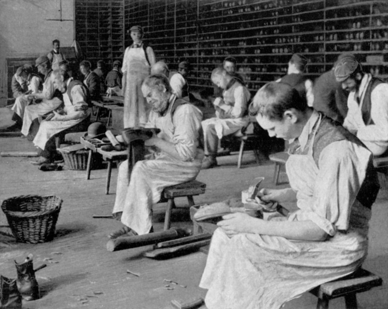 Schuhmacherwerkstatt, Earlswood Asylum, Reigate, 1904 von Unbekannt