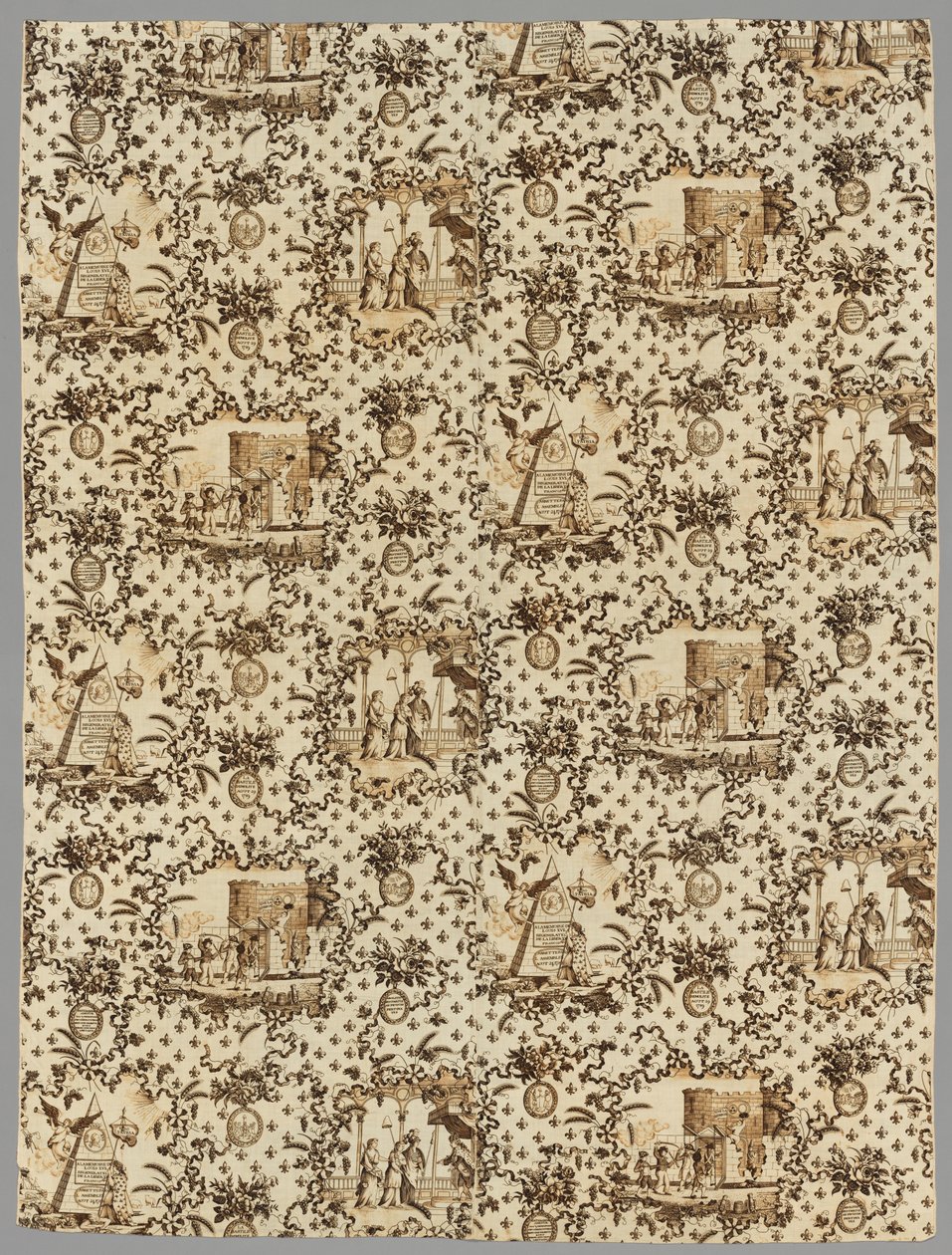 Kupferstichbedrucktes Leinen, 1789-1791 von Unbekannt