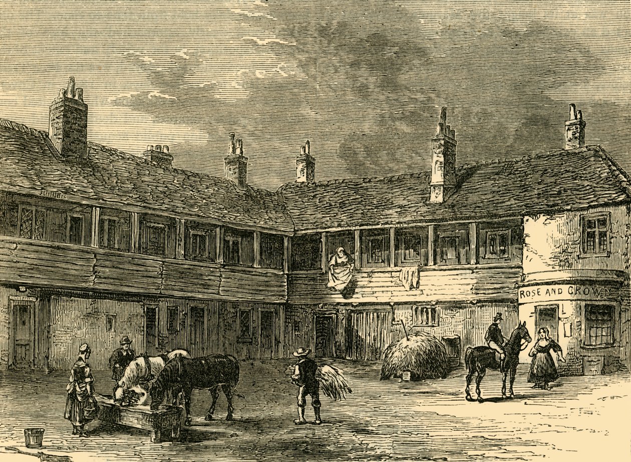 Hof des Rose and Crown, 1820, um 1876 von Unbekannt