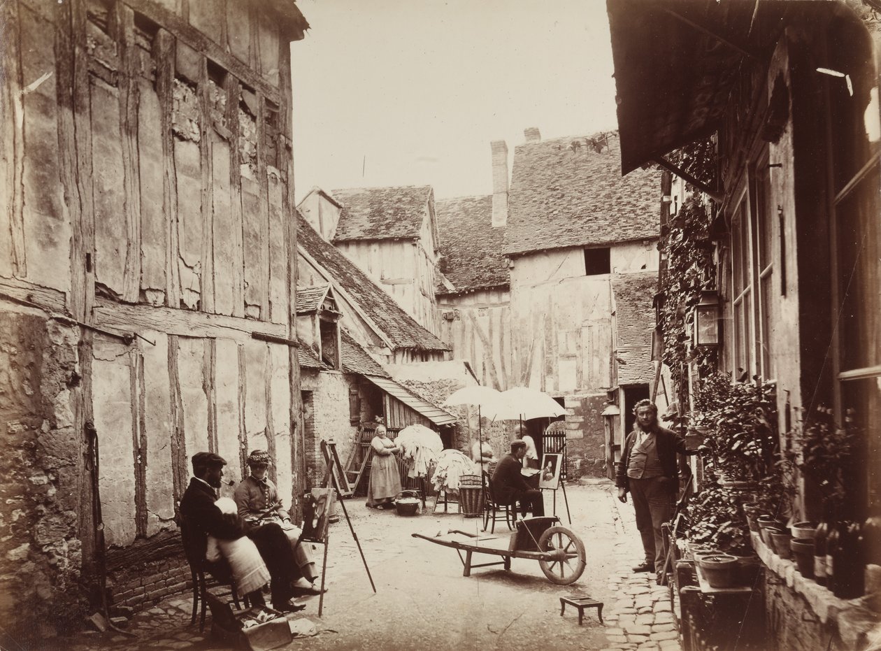 Hof mit Malern, späte 1860er Jahre von Unbekannt