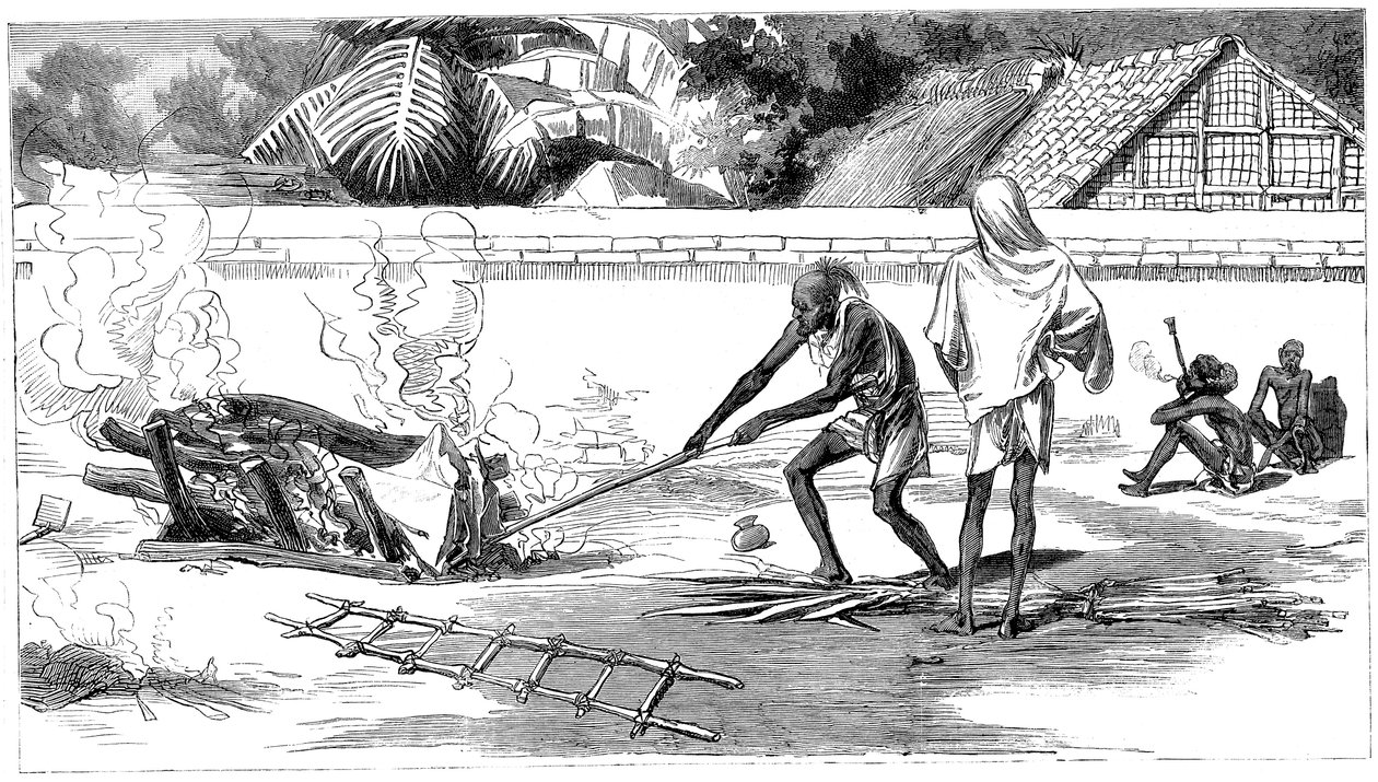 Einäscherung in Kalkutta, Indien, 1882 von Unbekannt