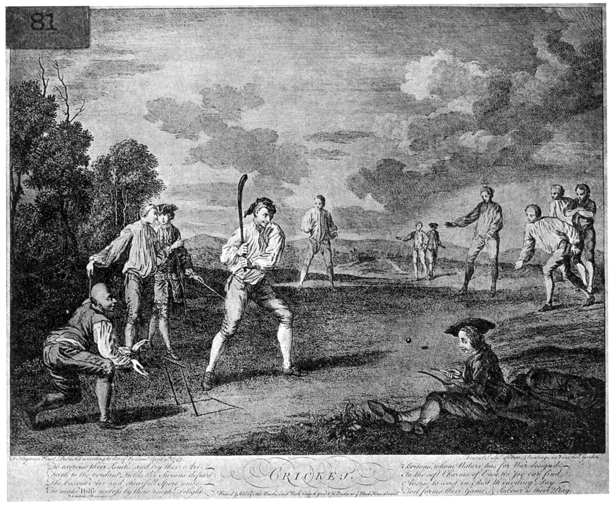 Cricket im Jahr 1743, 1912 von Unbekannt