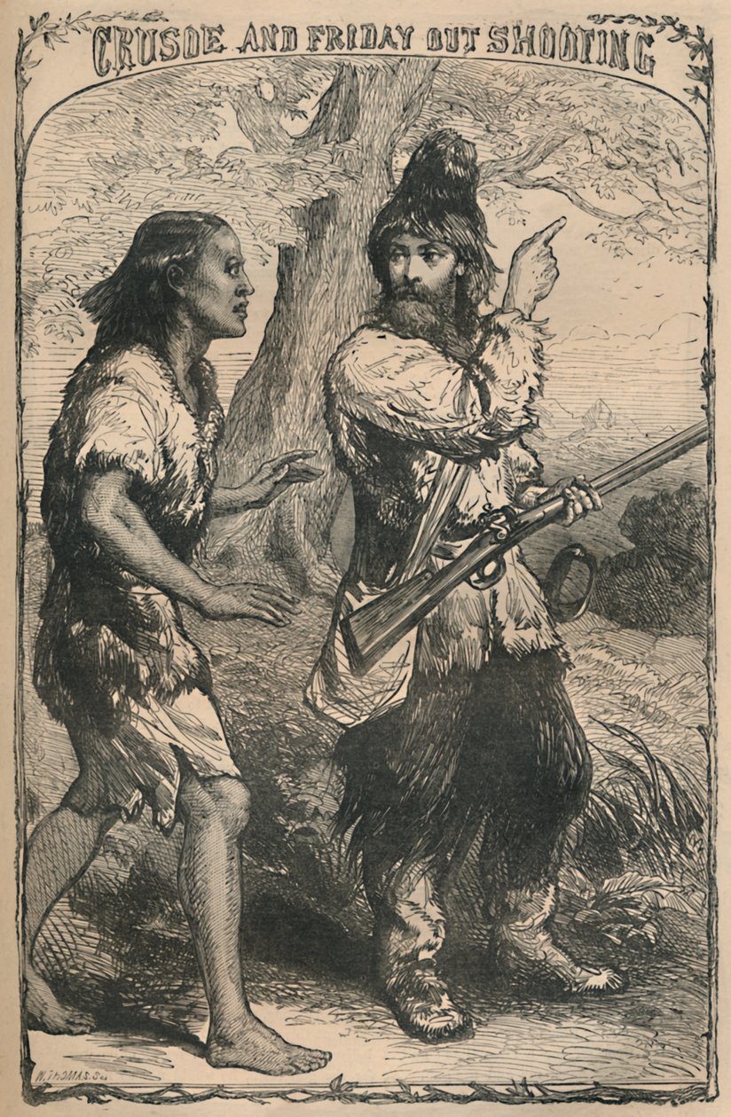 Crusoe und Freitag beim Schießen von Unbekannt