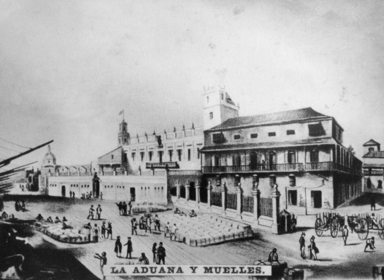 Zollhaus und Kais, Havanna, Kuba, 1841, [ca. 1910] von Unbekannt