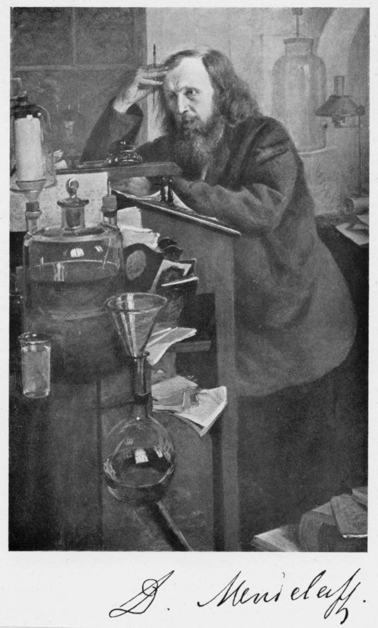 Dmitri Iwanowitsch Mendelejew 1834-1907, russischer Chemiker, um 1900er Jahre von Unbekannt