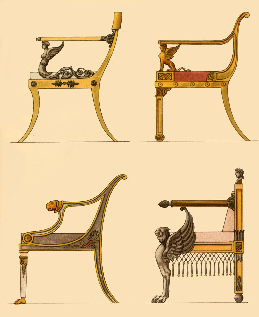 Salonstühle, 1808, 1946 von Unbekannt