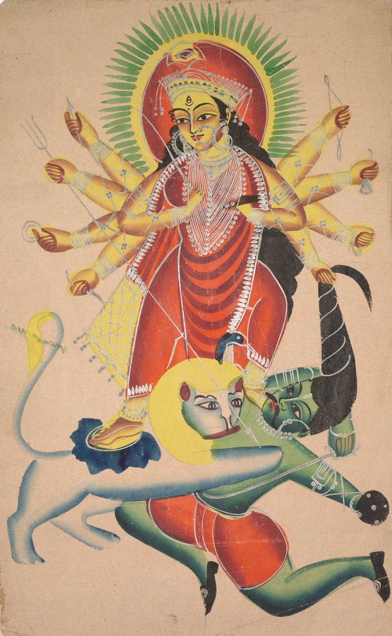 Durga tötet den Dämon Mahisha, 1800er von Unbekannt