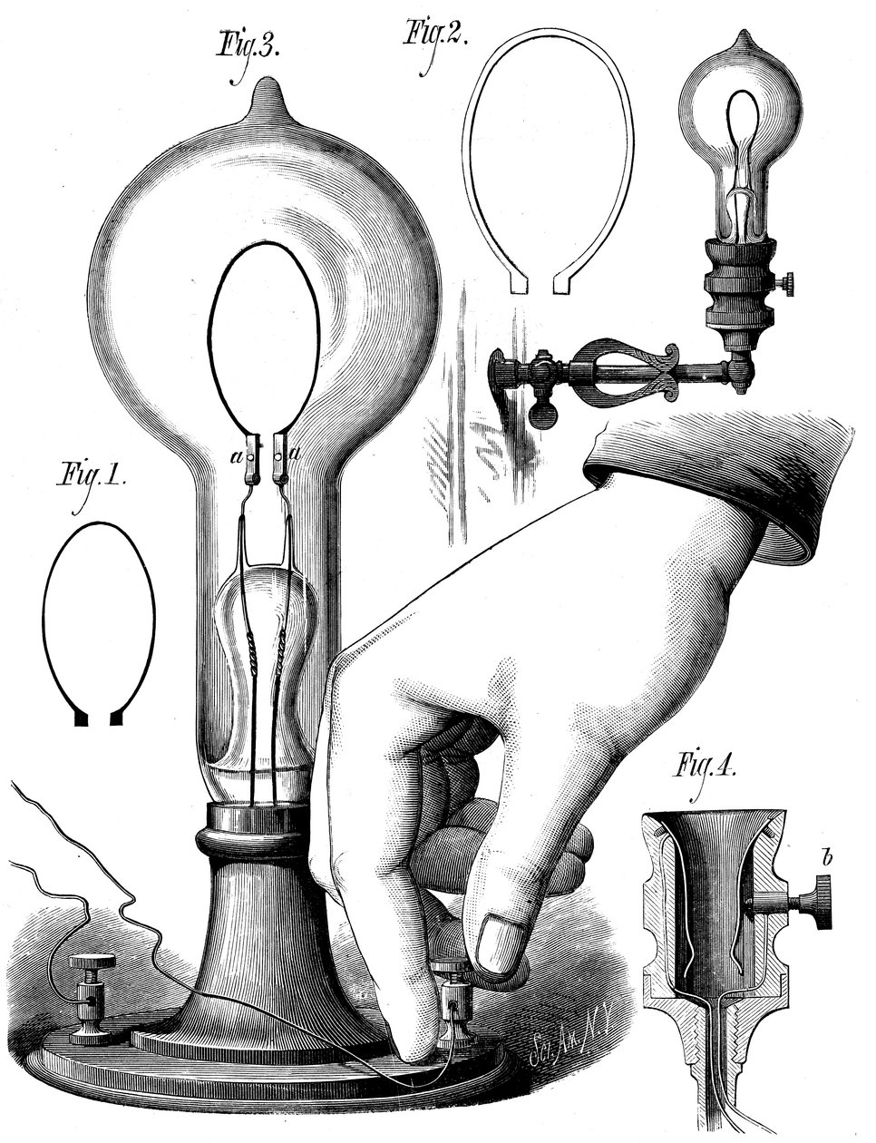 Edisons Kohlefadenlampe, 1880 von Unbekannt