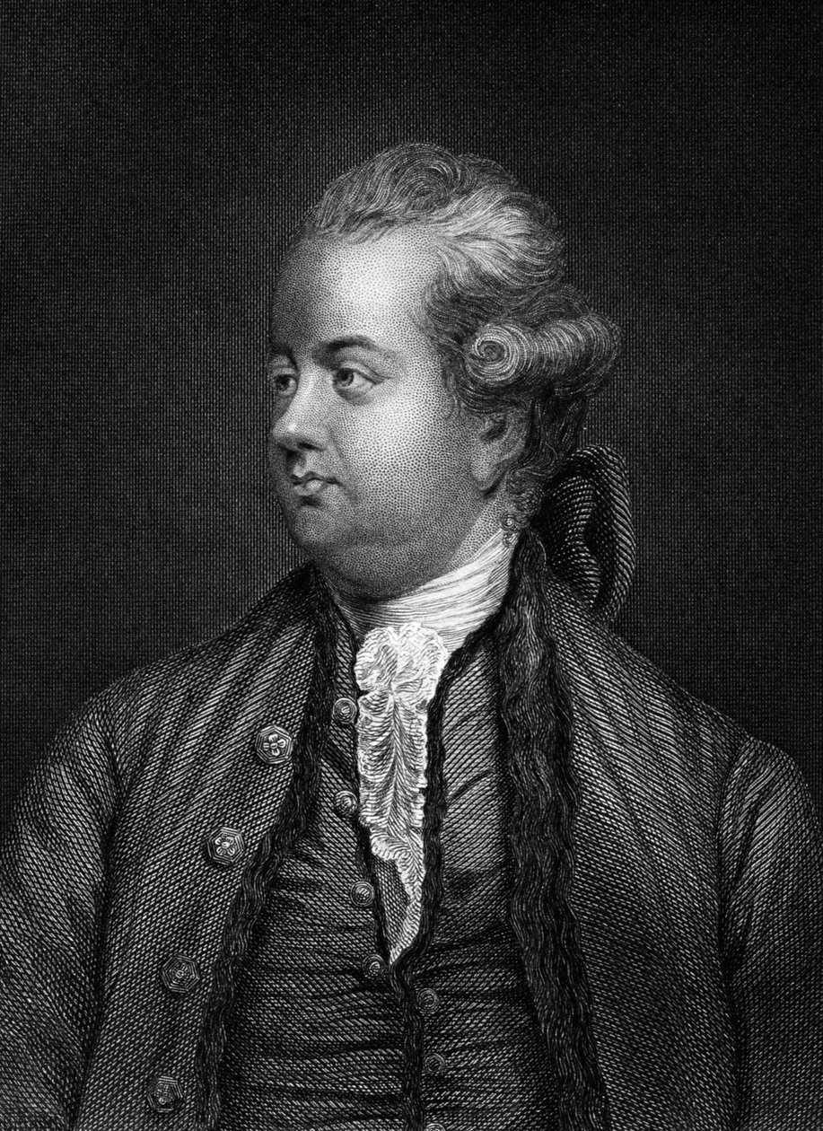Edward Gibbon, britischer Historiker, 19. Jahrhundert von Unbekannt