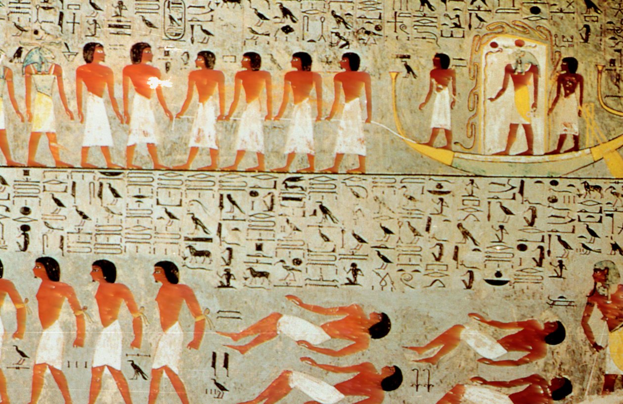 Ägyptisches Grab, Prozession der Krone, Theben, Ägypten von Unbekannt
