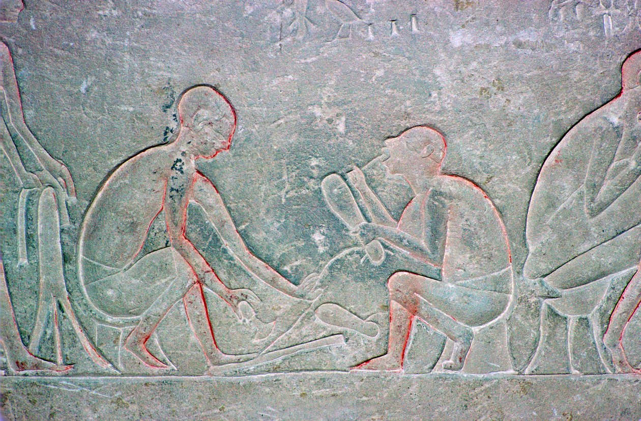 Ägyptisches Relief, das Schuhmacher zeigt, 14. Jahrhundert v. Chr. von Unbekannt