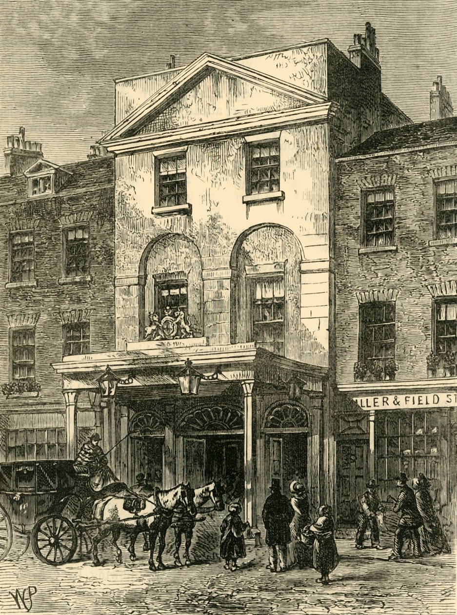 Eingang zum Astleys Theater im Jahr 1820, ca. 1878 von Unbekannt