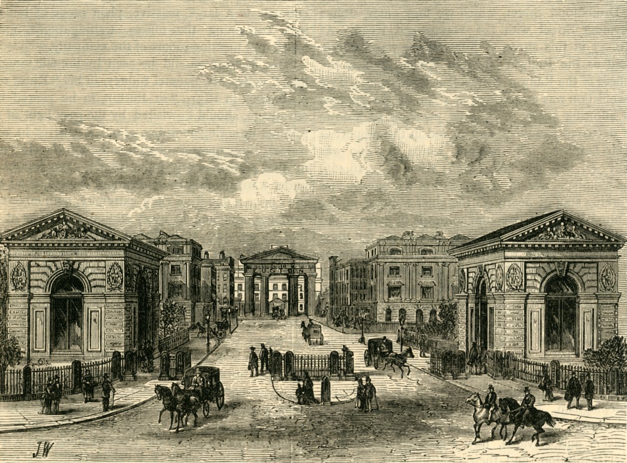 Eingang zur Euston Square Station, ca. 1876 von Unbekannt