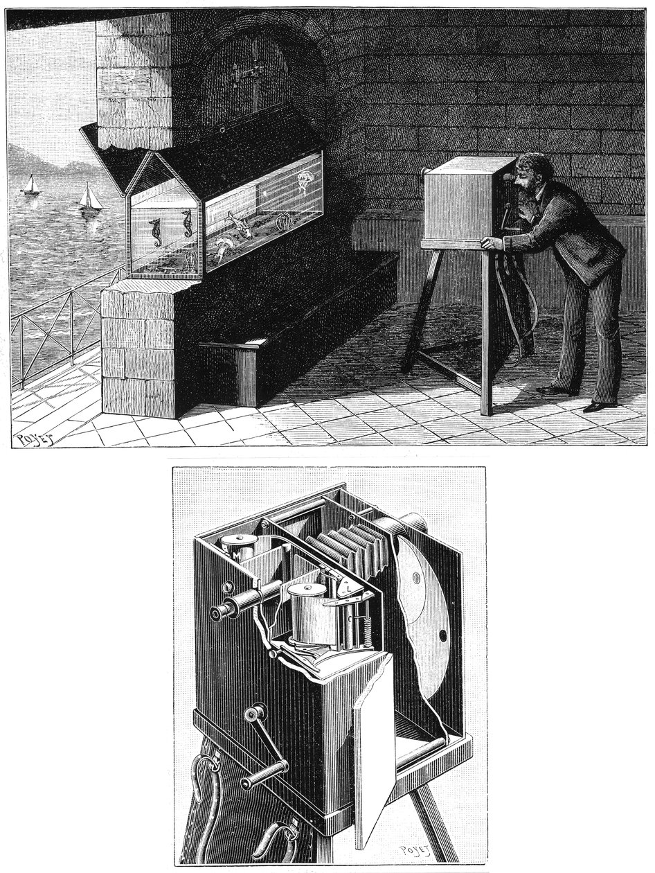Etienne Jules Marey 1830-1903, mit Filmkamera, 1903 von Unbekannt