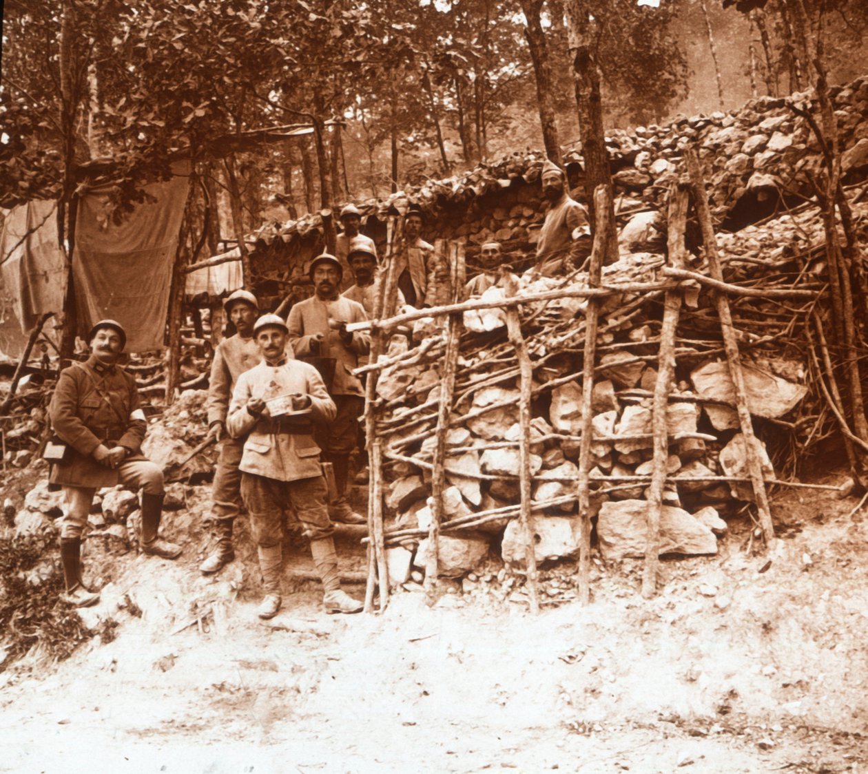Erste-Hilfe-Station, Argonne, Nordfrankreich, ca. 1914-1918 von Unbekannt