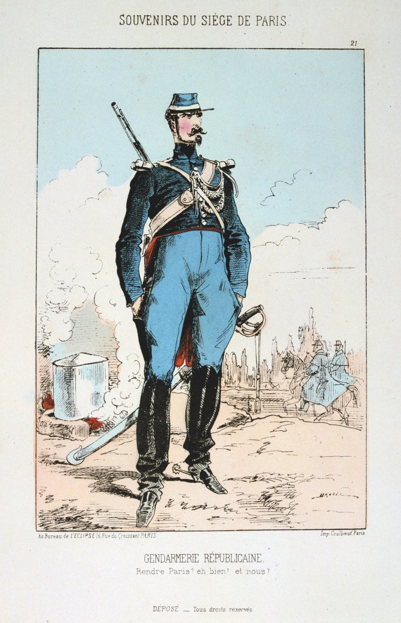 Gendarmerie Republicaine, Belagerung von Paris, Deutsch-Französischer Krieg, 1870-1871 von Unbekannt