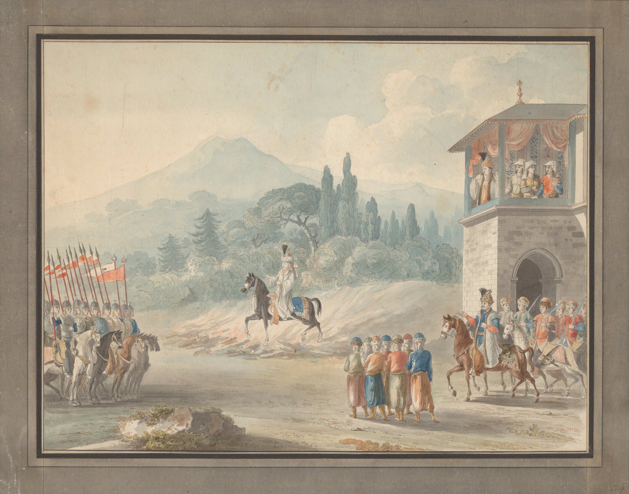 Georgische Kavallerieparade, ca. 1780 von Unbekannt