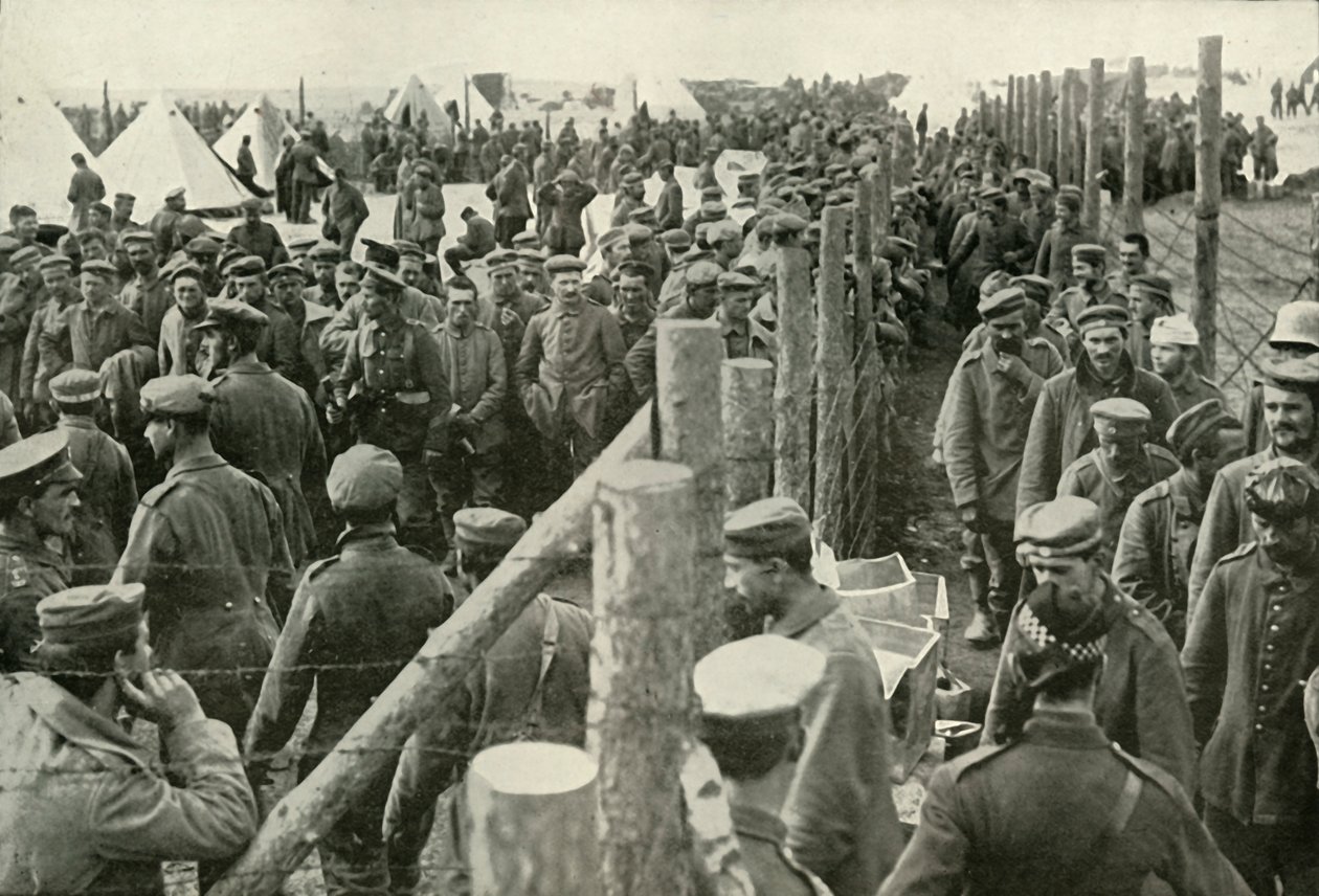 Deutsche Gefangene betreten die Käfige, 1919 von Unbekannt