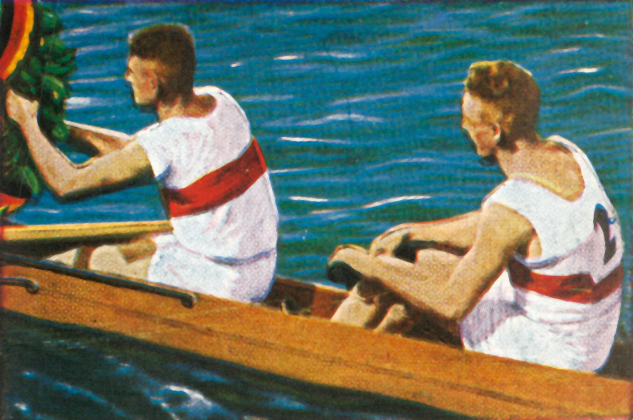 Deutsche Gewinner des Zweier-Ruderwettbewerbs ohne Steuermann, 1928 von Unbekannt