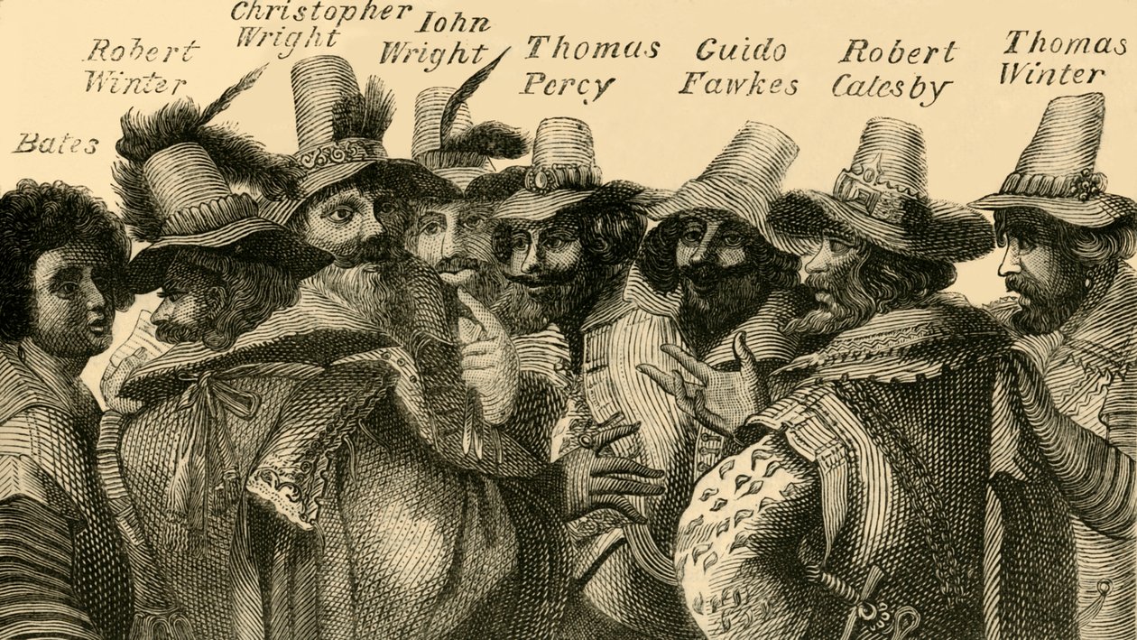 Guy Fawkes und die Verschwörer, um 1872 von Unbekannt