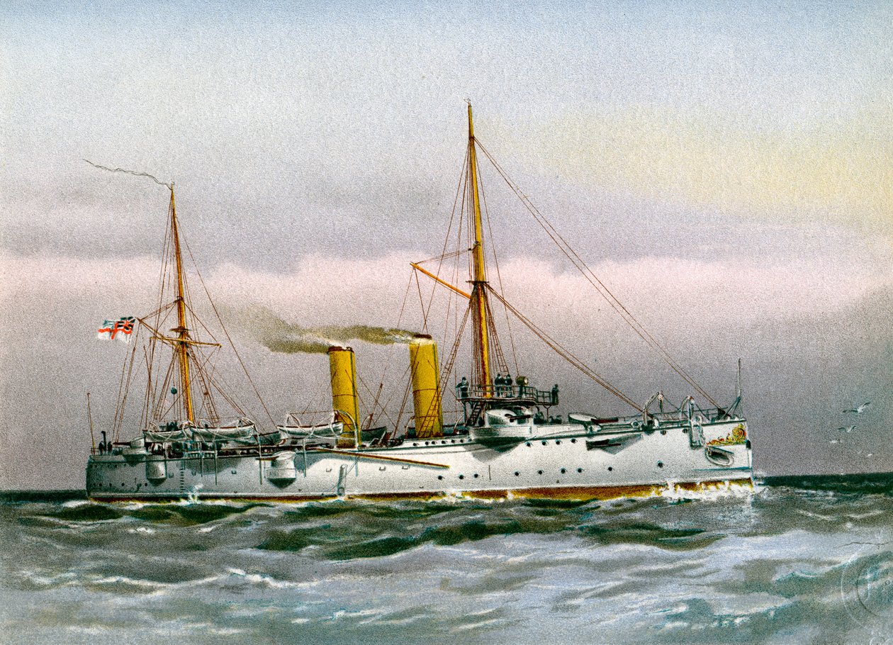 HMS Magicienne, Royal Navy 2. Klasse Kreuzer, um 1890-1893 von Unbekannt