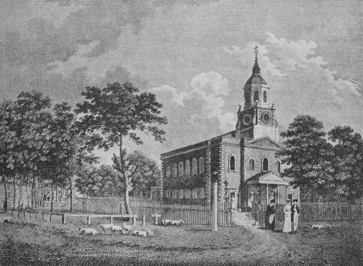 Holy Trinity Church, Clapham, um 1812, 1912 von Unbekannt