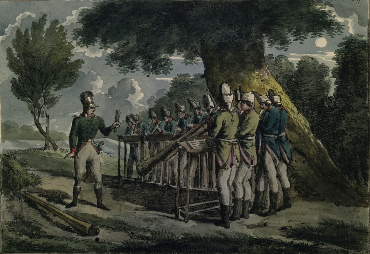Hornorchester, um 1820 von Unbekannt