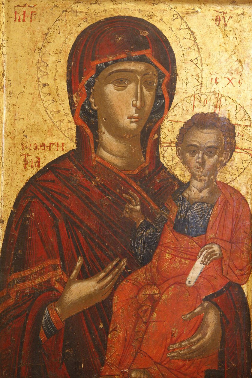 Ikone: Heilige Maria Hodigitria (16. Jahrhundert), Berat, Albanien von Unbekannt
