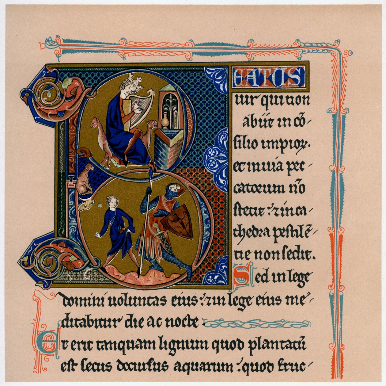 Illuminierter Anfangsbuchstabe B, 13. Jahrhundert, 1901 von Unbekannt