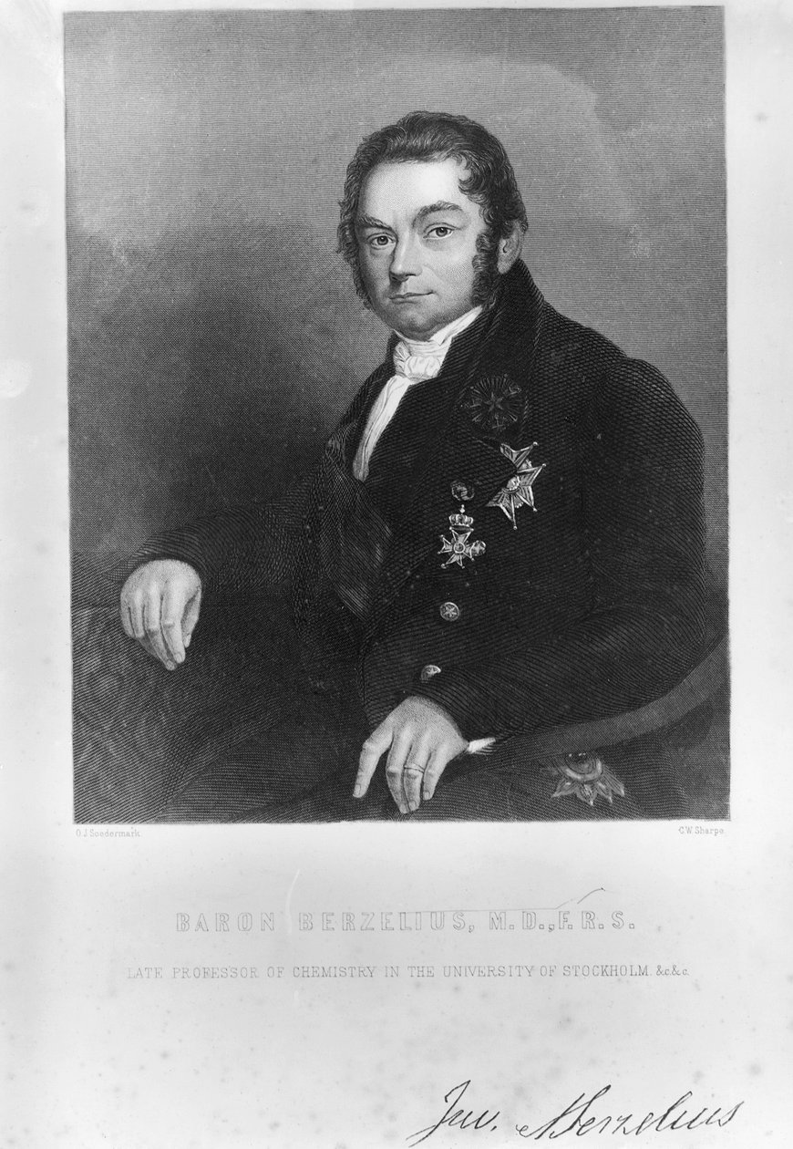 Jons Jacob Berzelius, schwedischer Chemiker, frühes 19. Jahrhundert von Unbekannt