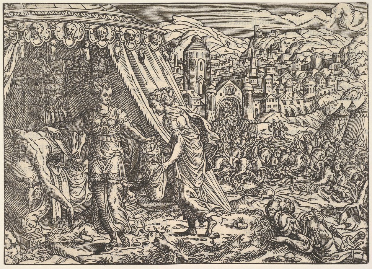 Judith und Holofernes, aus der Bibel, Frankfurt, 1564 von Unbekannt