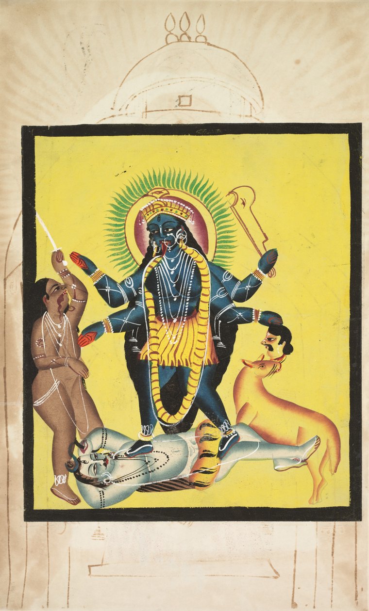 Kali steht auf Shiva, 1800er von Unbekannt