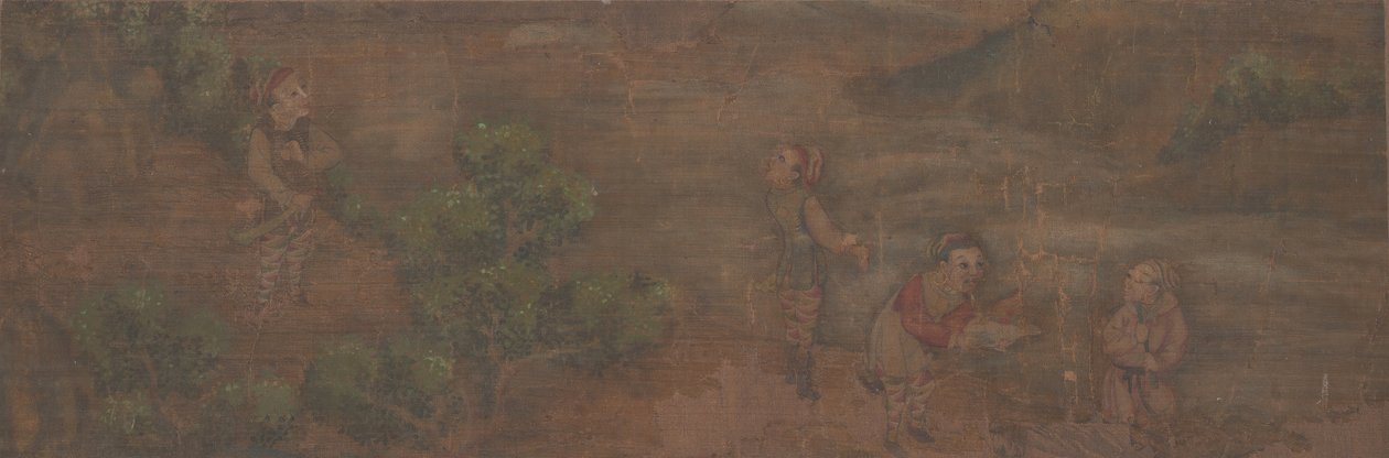 Landschaftsgemälde einer Figur in einer Waldlandschaft von Unbekannt