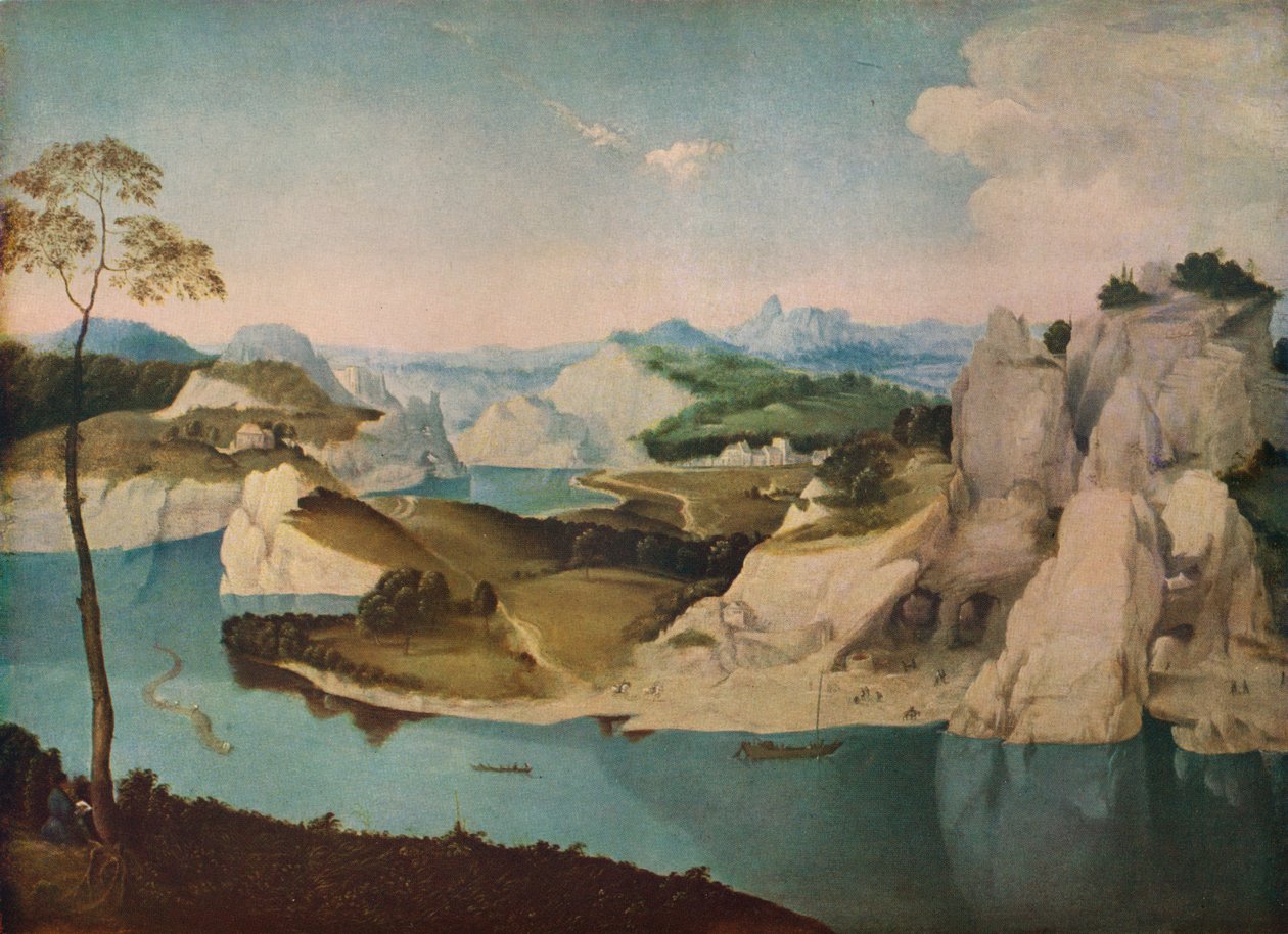 Landschaft: ein Fluss zwischen Bergen, ca. 1600 von Unbekannt