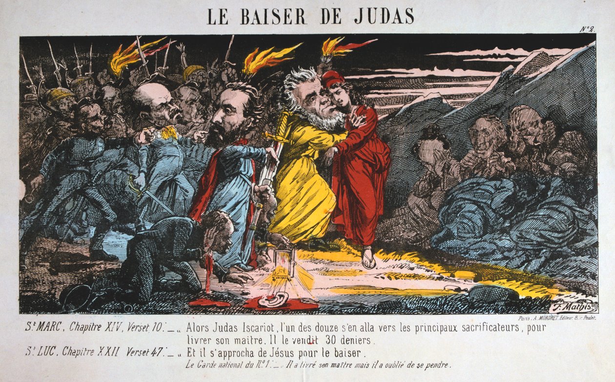 Der Kuss des Judas, Pariser Kommune, 1871 von Unbekannt