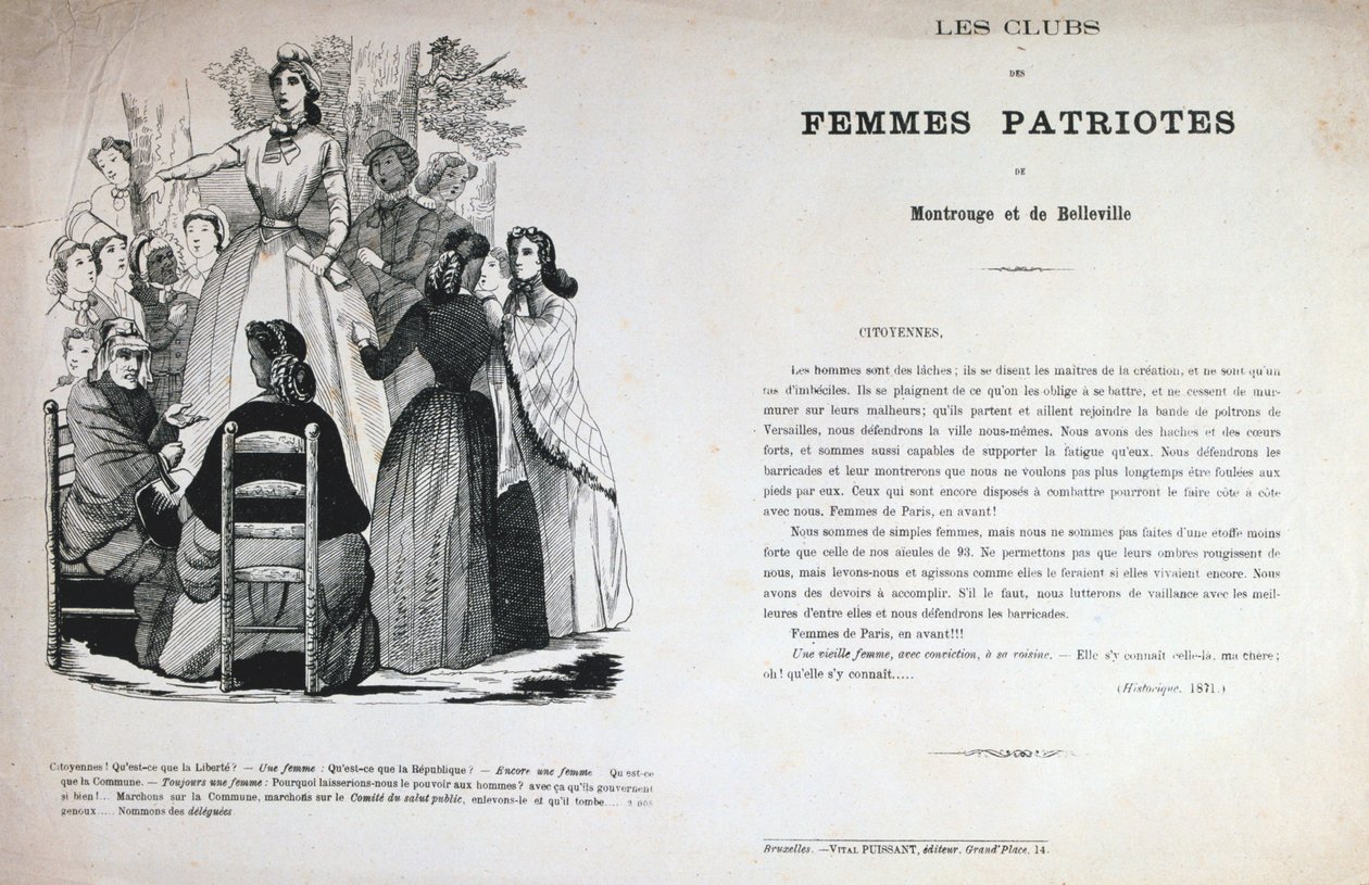 Les Clubs des Femmes Patriotes, Pariser Kommune, 1871 von Unbekannt