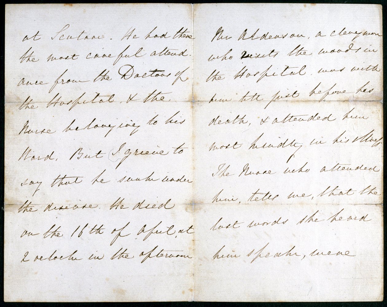 Brief von Florence Nightingale, Mai 1856 von Unbekannt