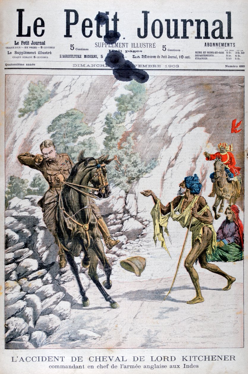 Lord Kitcheners Reitunfall, Indien, 1903 von Unbekannt