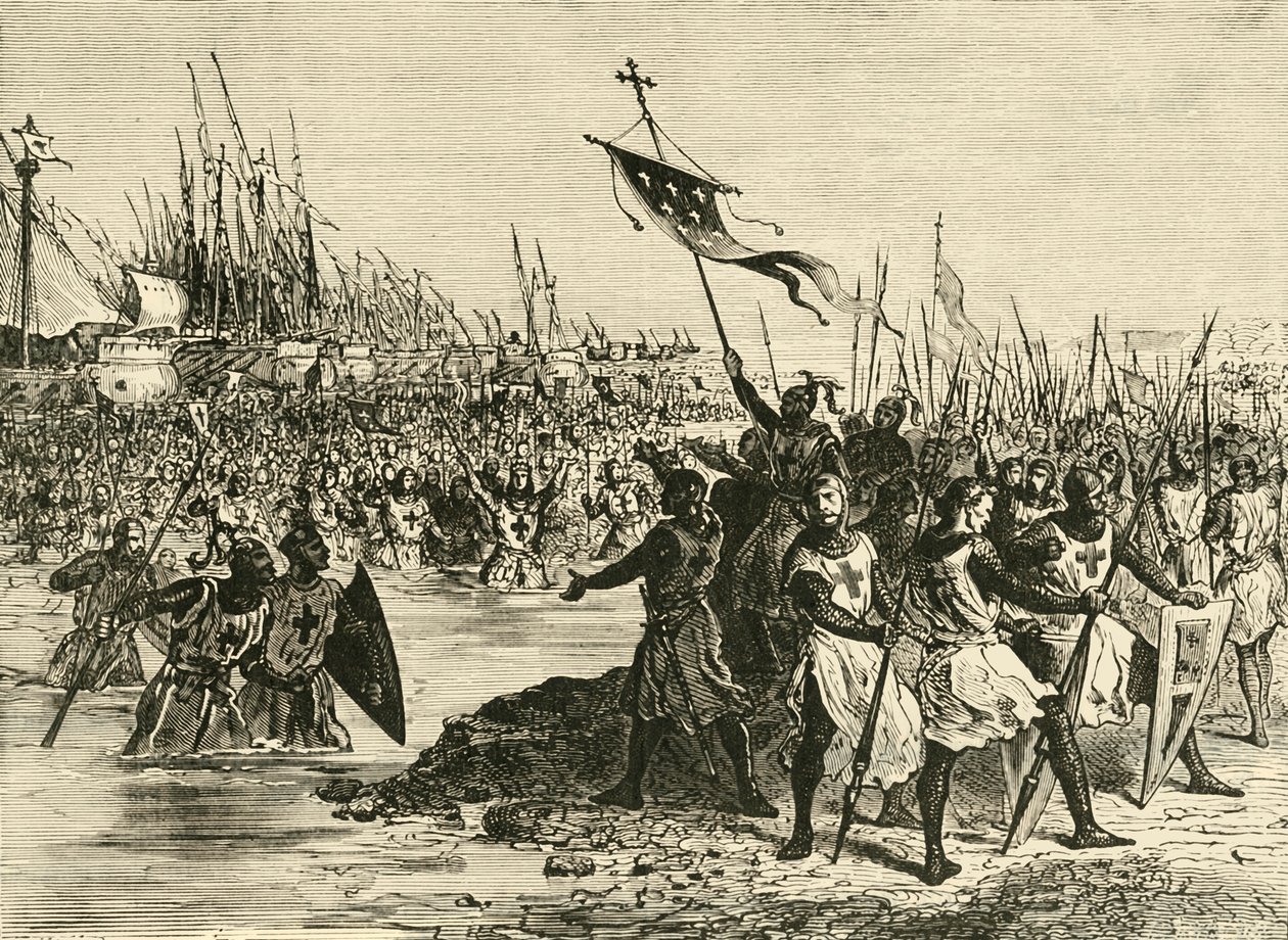 Ludwig IX. Landung in Ägypten, 1249, 1890 von Unbekannt