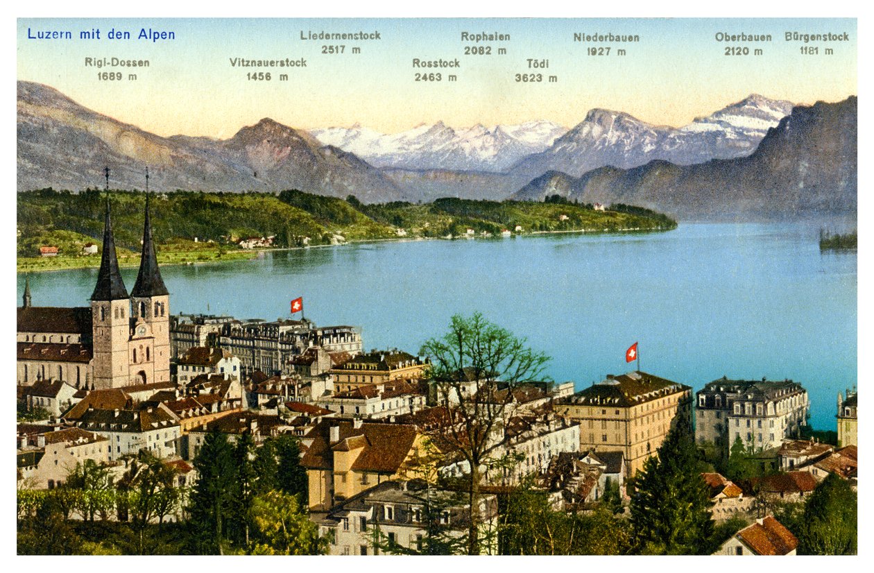 Luzern und die Alpen, Schweiz, 20. Jahrhundert von Unbekannt