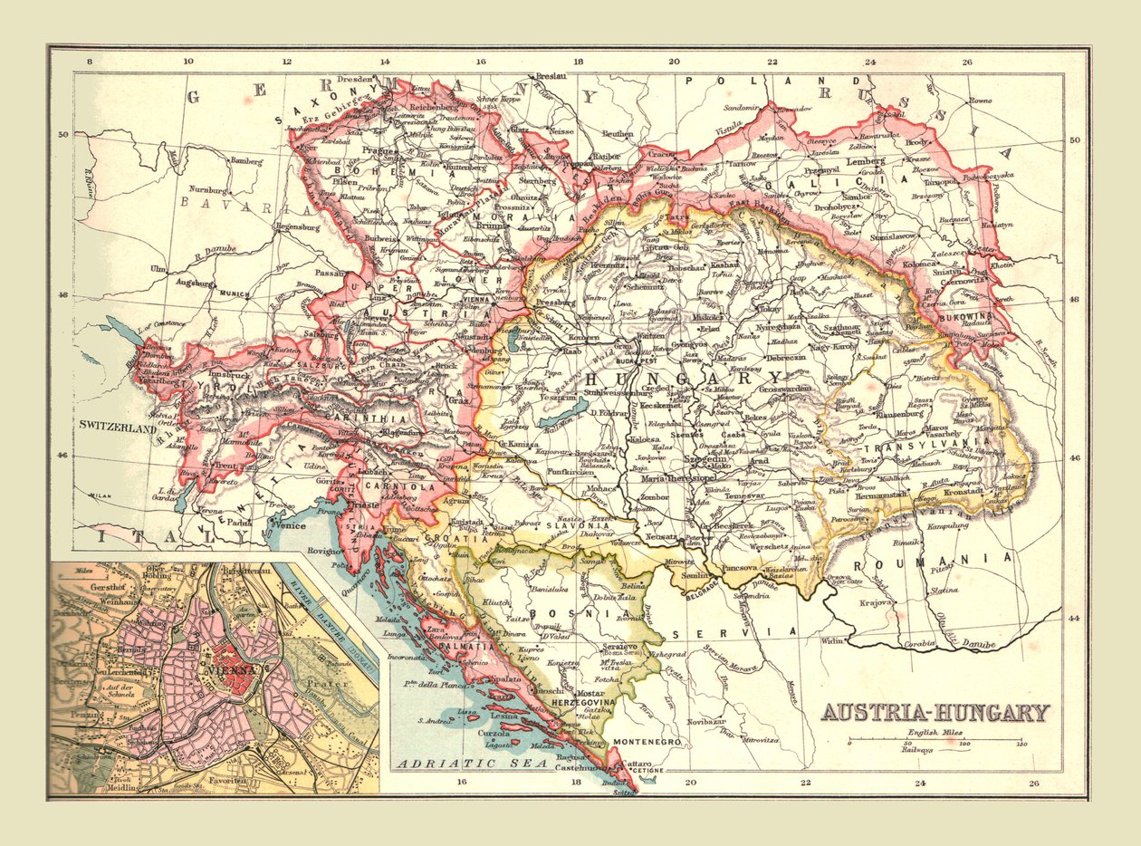 Karte von Österreich-Ungarn, 1902 von Unbekannt