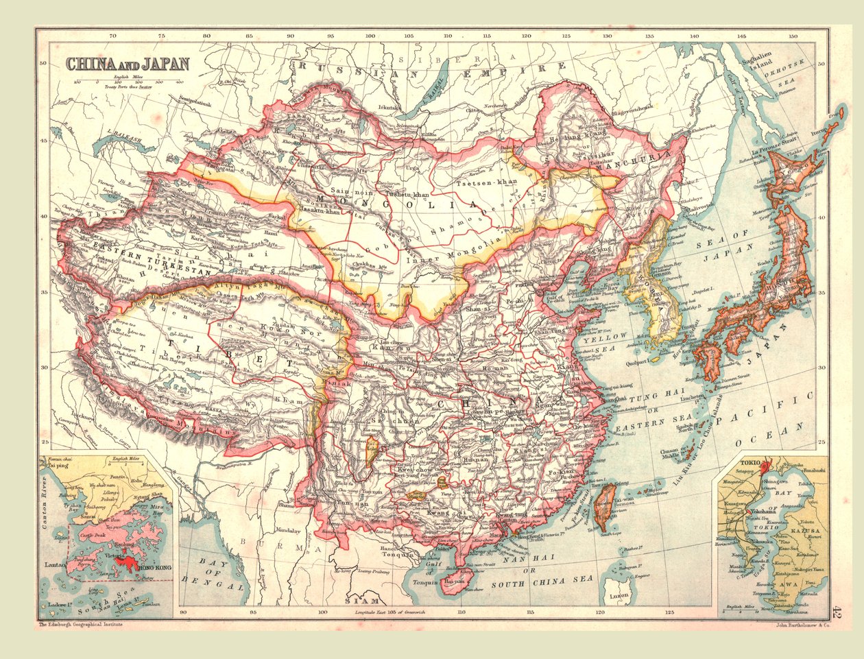 Karte von China und Japan, 1902 von Unbekannt