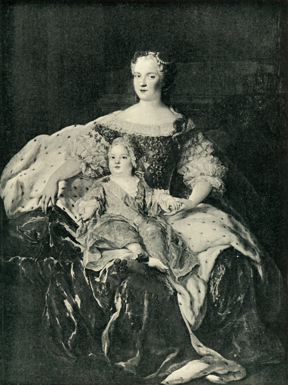 Maria Leszczynska und der Dauphin, ca. 1730, 1903 von Unbekannt